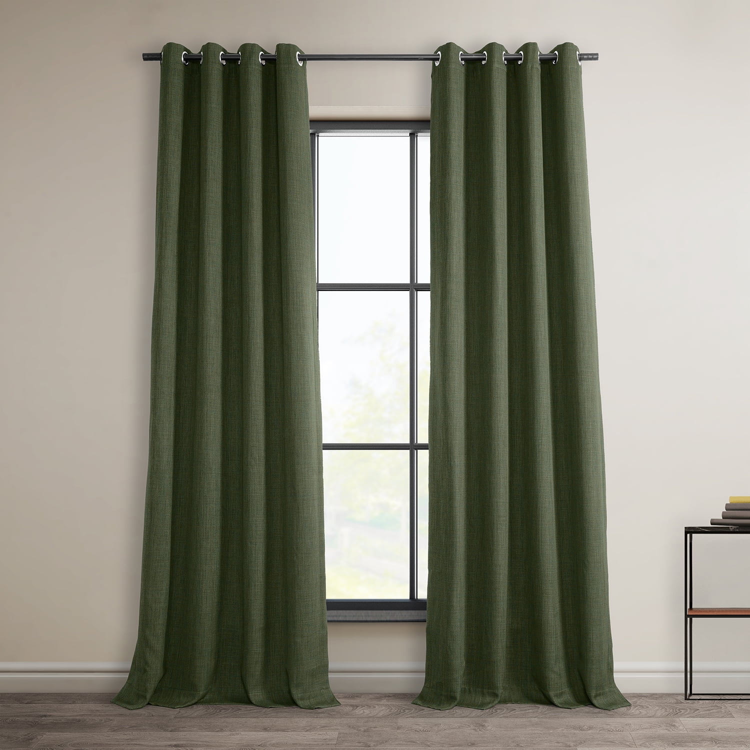 Half Price Drapes HPD Tende in Lino Francese, Tende oscuranti Lunghe 305 cm per Camera da Letto e Soggiorno, 127 x 305 cm, (1 Pannello), Bianco nitido
