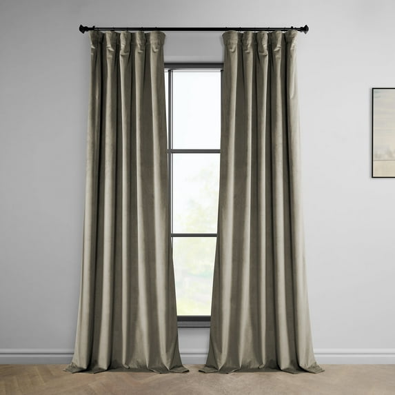 HPD Half Price Drapes VPYC-161209-108 Plush Velvet Curtain (1 Panel), 50 X 108, Gallery Taupe