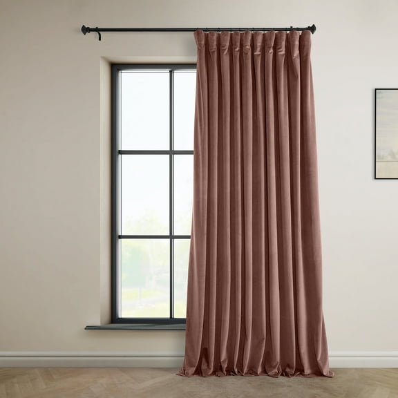 HPD Half Price Drapes Wild Rose Heritage Plush Velvet Room Darkening Curtains for Bedroom & Living Room Curtains (1 Panel), Window Curtains 96 inches long, Extra Wide Curtains & Drapes, 100W X 96L