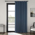 thumbnail image 1 of HPD Half Price Indigo Faux Linen Extra Wide Room Darkening Curtains for Bedroom & Living Room Curtains (1 Panel), Window Curtains 120 inches long, Rod pocket curtains & drapes, 100W X 120L, 1 of 12
