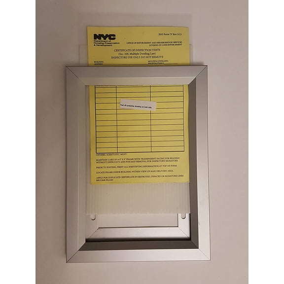 HPD Inspection Frame 6" X 9" Black (Heavy Duty,Silver, Aluminum) (ref-2201)