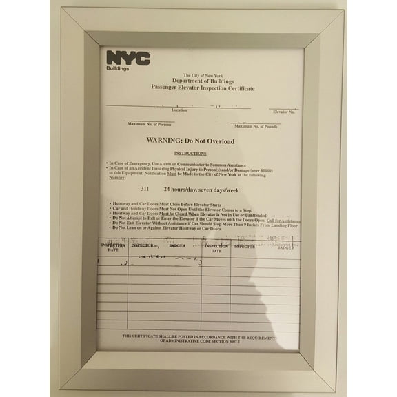 HPD Inspection Frame 6" X 9" (Heavy Duty - Aluminum)(ref-2022-4)