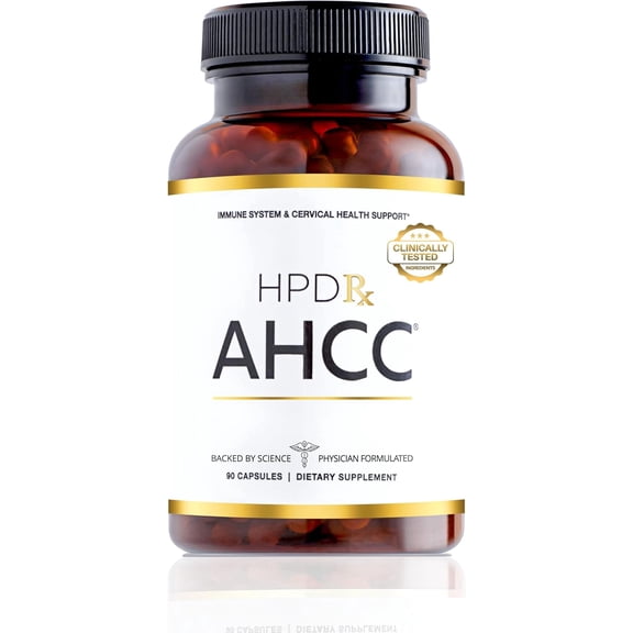HPD Rx Premium AHCC & Shiitake Mushroom 1100 mg per Serving Supplement, Natural Immunity Booster, Maintains Natural Killer Cell Activity, 30-Day Supply, 1-Pack