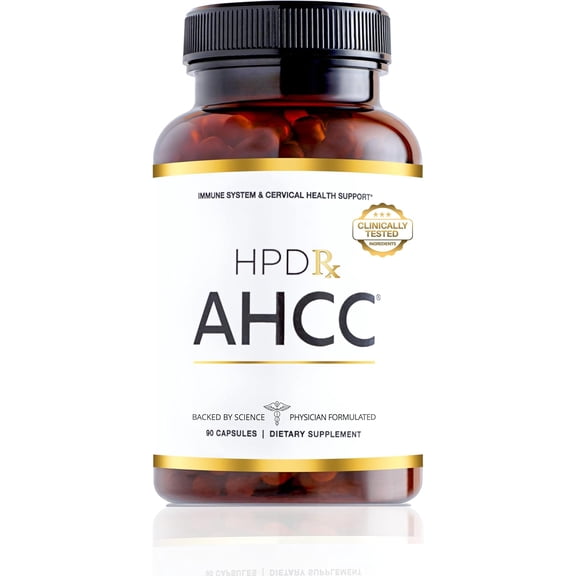 HPD Rx Premium AHCC & Shiitake Mushroom 1100 mg per Serving Supplement, Natural Immunity Booster, Maintains Natural Killer Cell Activity, 30-Day Supply, 1-Pack