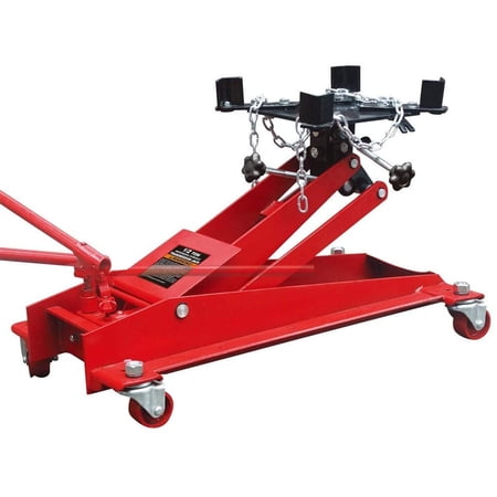HPDAVV 1/2 Ton (1,000 lb) Capacity Hydraulic Roll-Under Transmission Service/Floor Jack, Red