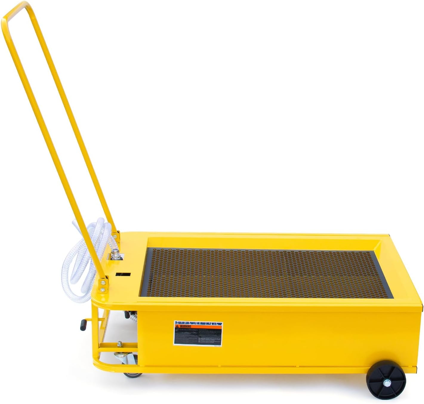 HPDAVV 25 Gal Oil Drain Tank, Portable Low Profile Oil Drain Pan w/Electric Pump, Hose, Swivel Casters Wheels for Car SUV Trucks