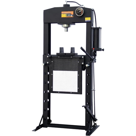 HPDAVV 30 Ton H-Frame Hydraulic Shop Press with Floor Press Plates, Stable Garage Floor Adjustable Hydraulic Press with Triangular Support,Black