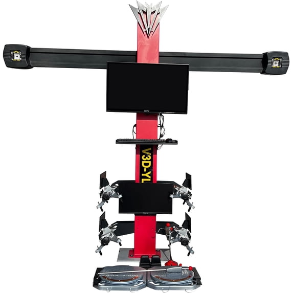 HPDAVV 3D Wheel Alignment Machine with Double Screen, Professional Automotive Tire Aligner with Dynamic 3D Imaging Technology, Instant Data Feedback, High Precision for Auto Repair Shops