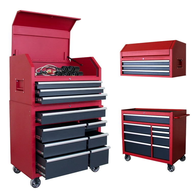 41 in. x 24 in. D 11-Drawer Roller Cabinet Tool Chest in Red 41 in. x 24 in. D 11-Drawer Roller Cabinet Tool Chest in Red
