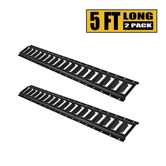 HPDAVV 5 ft Horizontal Galvanized E-Track Rails, 2 Pack, 2,000 lb Working Load per Rail, 13-Gauge Steel Cargo Tie-Down Track,Black