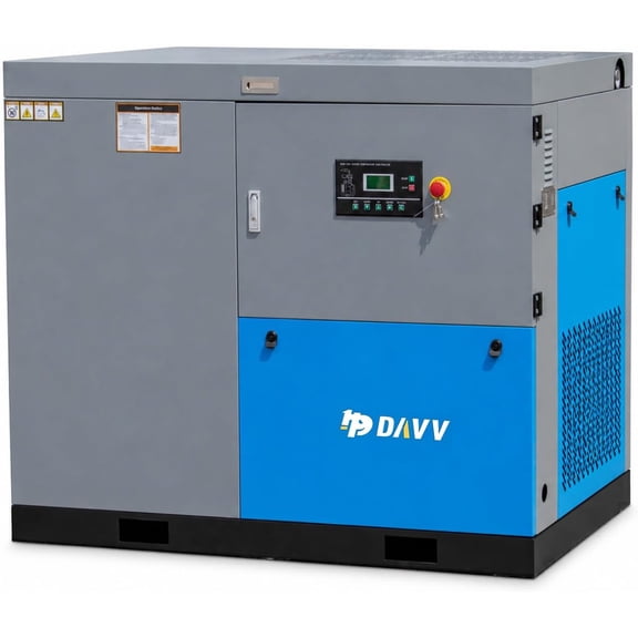 HPDAVV 50HP Rotary Screw Air Compressor, 230V 3-Phase, 125 PSI, 217 CFM, Fixed Speed