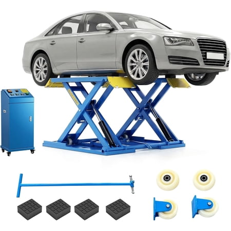 HPDAVV 8,000 LBS Portable Car Lift, 110V Electric Unlock Hydraulic Vehicle Lift with 40" Max Lift Height, Rolling Mobile Garage Auto Lift for SUVs, Trucks and Light Duty Vehicles