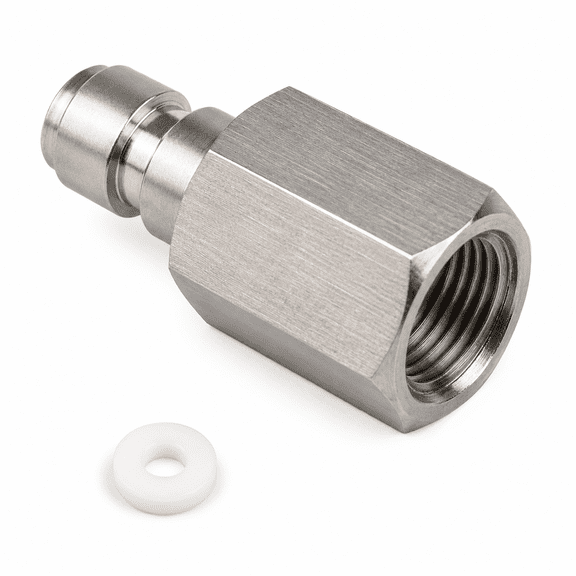 HPDAVV 8mm Male Quick-Disconnect Plug Adapter, 1/8" NPT Female Thread Stainless Steel PCP Paintball Air Fitting with Sealing O-Ring, 1 Pack