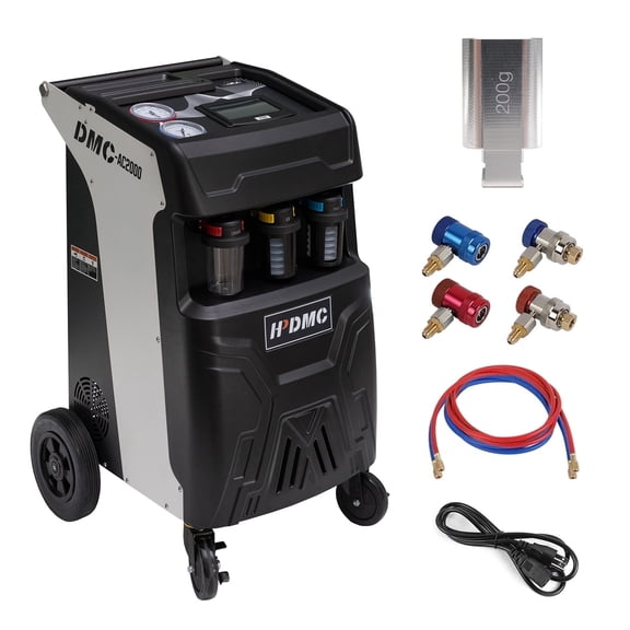 HPDAVV Automatic R134a Refrigerant Recovery Recharge Machine, 7" Touch Screen AC Service Unit, Vacuum Pump, Leak Test, Oil Injection & Printer for Car HVAC