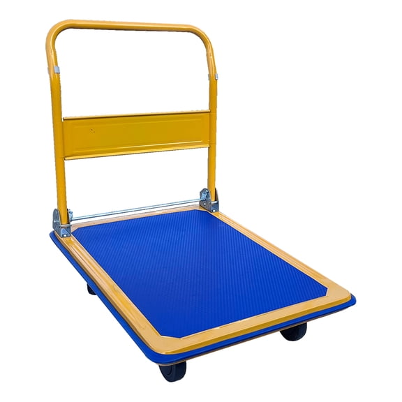 HPDAVV Foldable Platform Hand Truck - Foldable Dolly Cart 18" W x 28" L for Moving Easy Storage and 360 Degree Swivel Wheels 330lbs Capacity, Blue