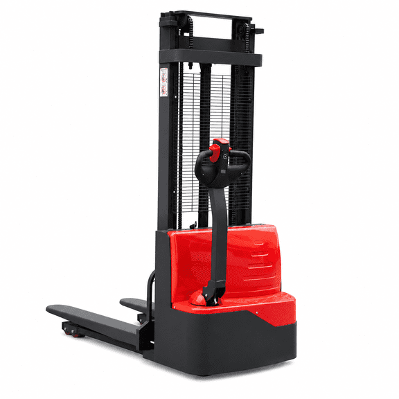 HPDAVV Full Electric Pallet Stacker, 3300 lbs Capacity Electric Walkie Stacker with 24V/85Ah Battery, 45" Forks, 118" Lift Height, Built-in Charger and Smart Handle for Warehouse