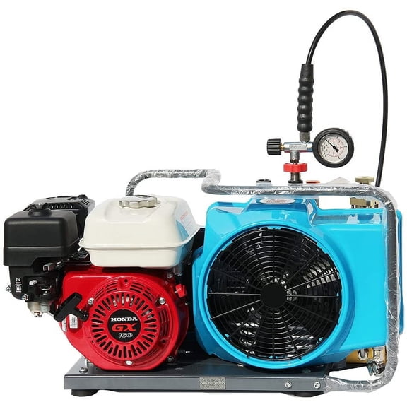 HPDAVV High Pressure Gas-Powered Air Compressor 4.5 HP Engine 100L/Min 4500psi for PCP Paintball SCUBA Tanks Filling Breathing Air Compressor