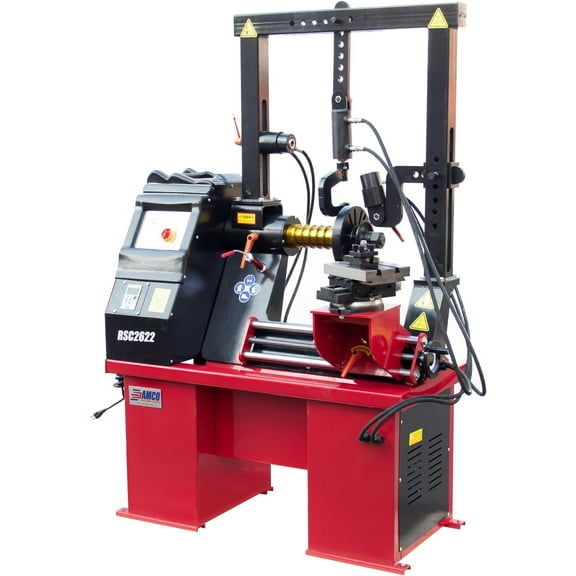 HPDAVV RSC2622 Automatic Wheel Rim Straightening Machine, Professional Alloy Rim Straightener with Dual Cylinder Jack & Lathe Turning, Fits 10" to 22" Rims, 5-Ton Hydraulic Pressure