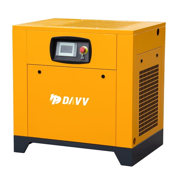 HPDAVV Rotary Screw Air Compressor, Variable Frequency Motor, 460V, 20HP/15KW Three-phase Compatible, 81CFM/115PSI, Base Mounted Industrial Air Compressor System