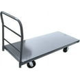 thumbnail image 1 of HPDAVV Steel Platform Truck / Smooth Deck Platform Truck Industrial Push Cart 48" L x 24" W Portable Dolly Large Flatbed with 6"x4" Wheels 2000lb Capacity, Gray, 1 of 5