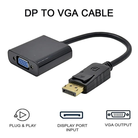 HPDL 1080P FHD Display Port DP Male to VGA Female Adapter Converter Cable Lead.
