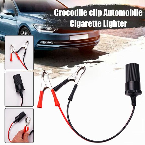 HPDL 12V Battery Clamp Terminal Clip-on Car To Cigarette CS Lighter Socket Gift
