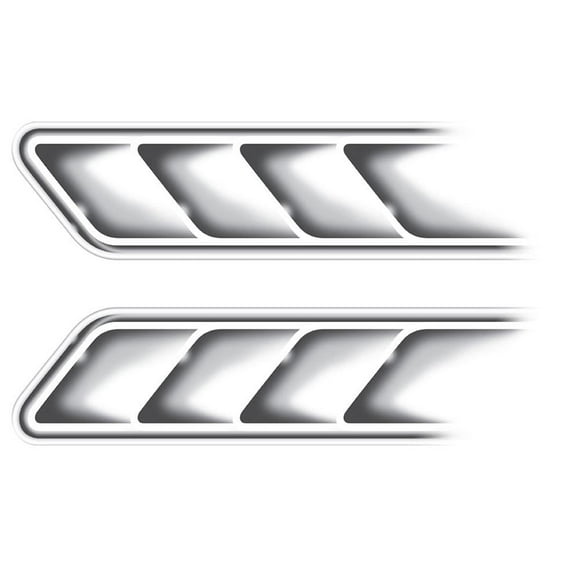 HPDL 1Pair 3D Fake Vents Decor Car Hood Simulation Outlet Decal Accessories 9CV1