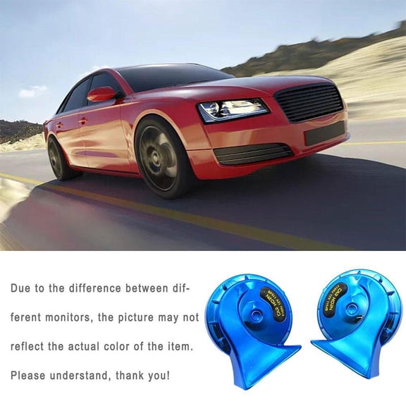 HPDL 1pcs Blue Suitable for Car Truck Motorcycle Boat Snail Horn Car Electric Horn 12V Dual Tone Snail Electric Horn