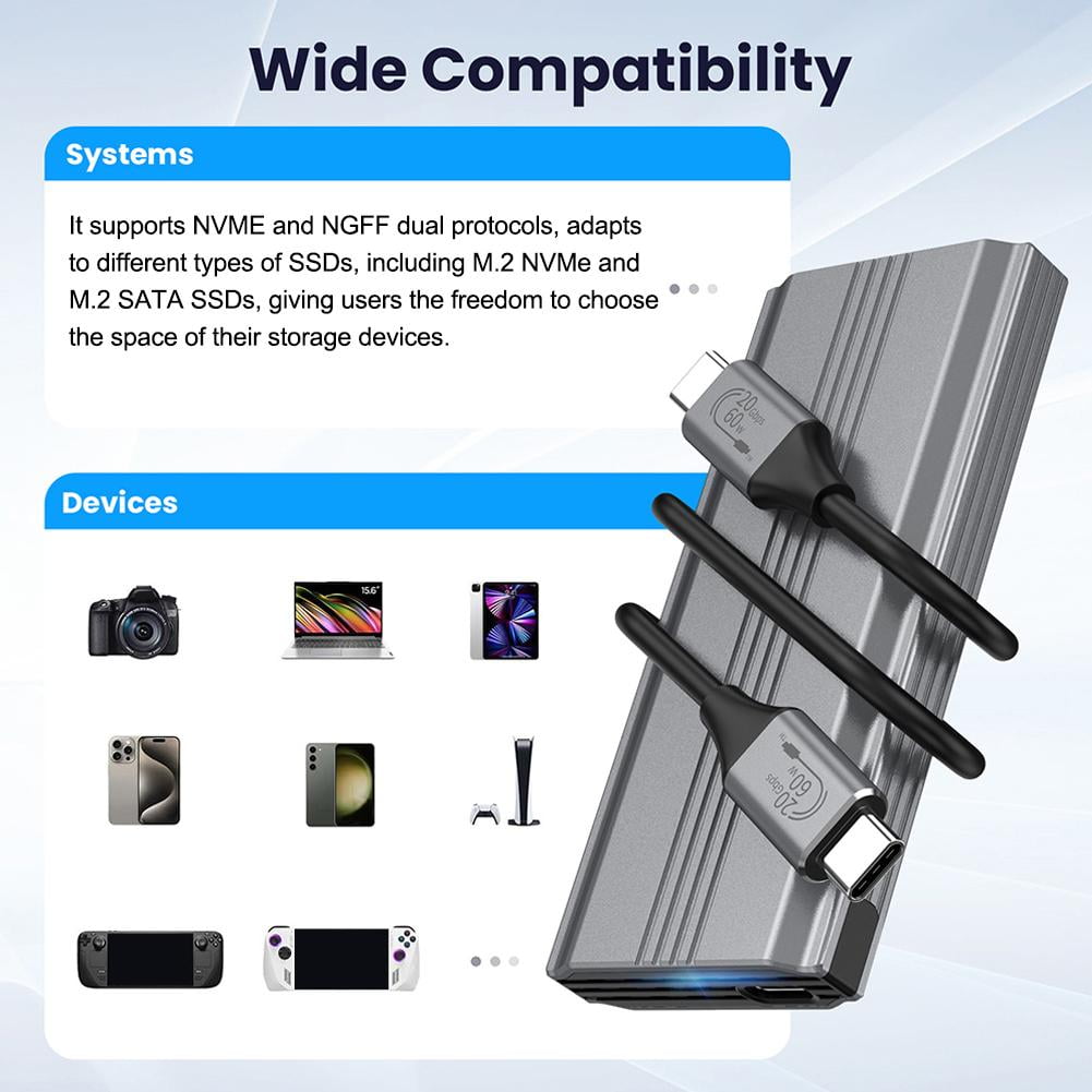 Hpdl 20gb tool free solid state usb3 2 hard drive enclosure 20gb dual