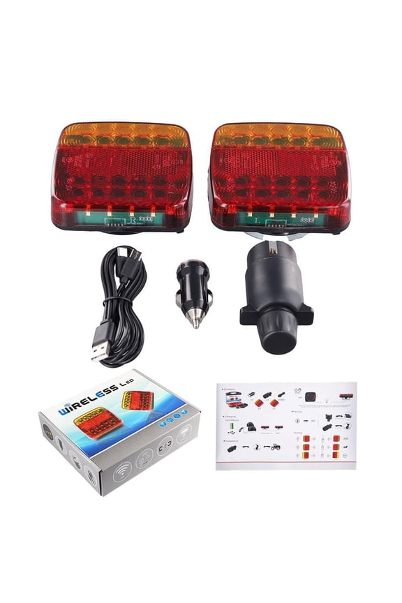 2X Wireless Magnetic LED Truck Tail Light Trailer Rear Warning AU Signal