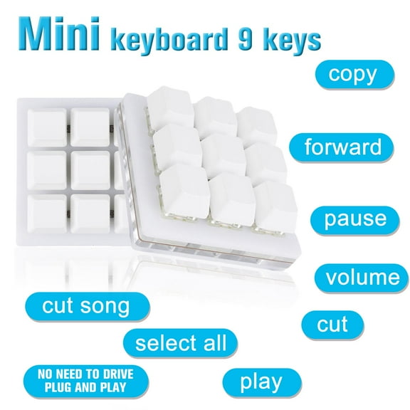 HPDL 9 Keys Keyboard Mechanical Macro with Software Setting Hot defination Hot G2