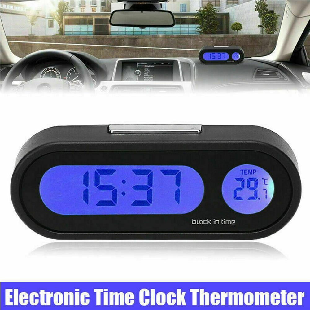 HPDL Black car clock thermometer two-in-one night light electronic ...