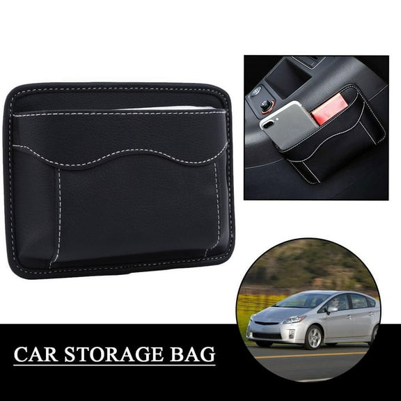 HPDL Black car seat gap storage bag car supplies multifunctional car gap mobile phone storage box sticky