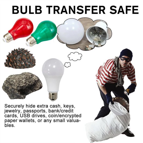 HPDL Bulb Transfer Sight Secret Light Bulb Diversion hidden Spot Can Compartment Stash S4y5 Storage Contain Hiding