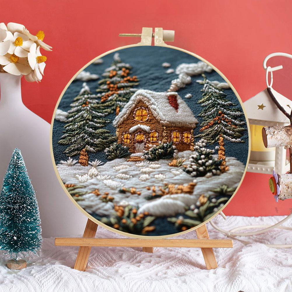 HPDL Christmas Embroidery Kit with Patterns and Instructions Beginner