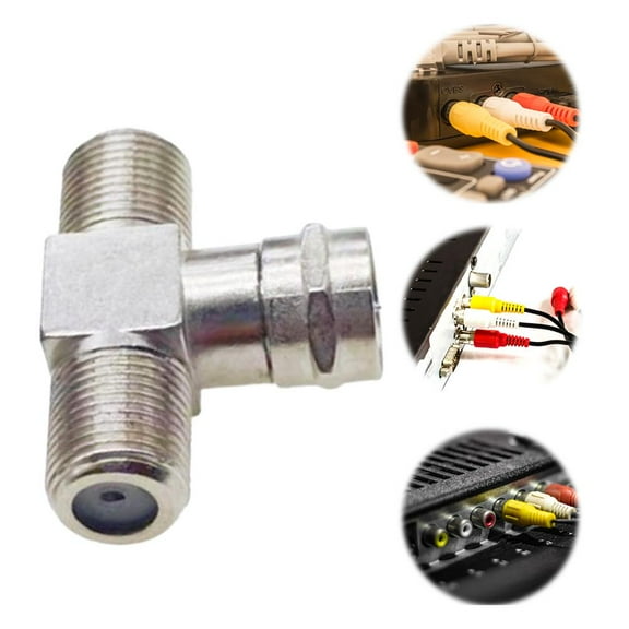 HPDL Coaxial Cable Splitter, TV Splitter2 In1 Out 2-Pack MaleTo Type 2F RG6 F