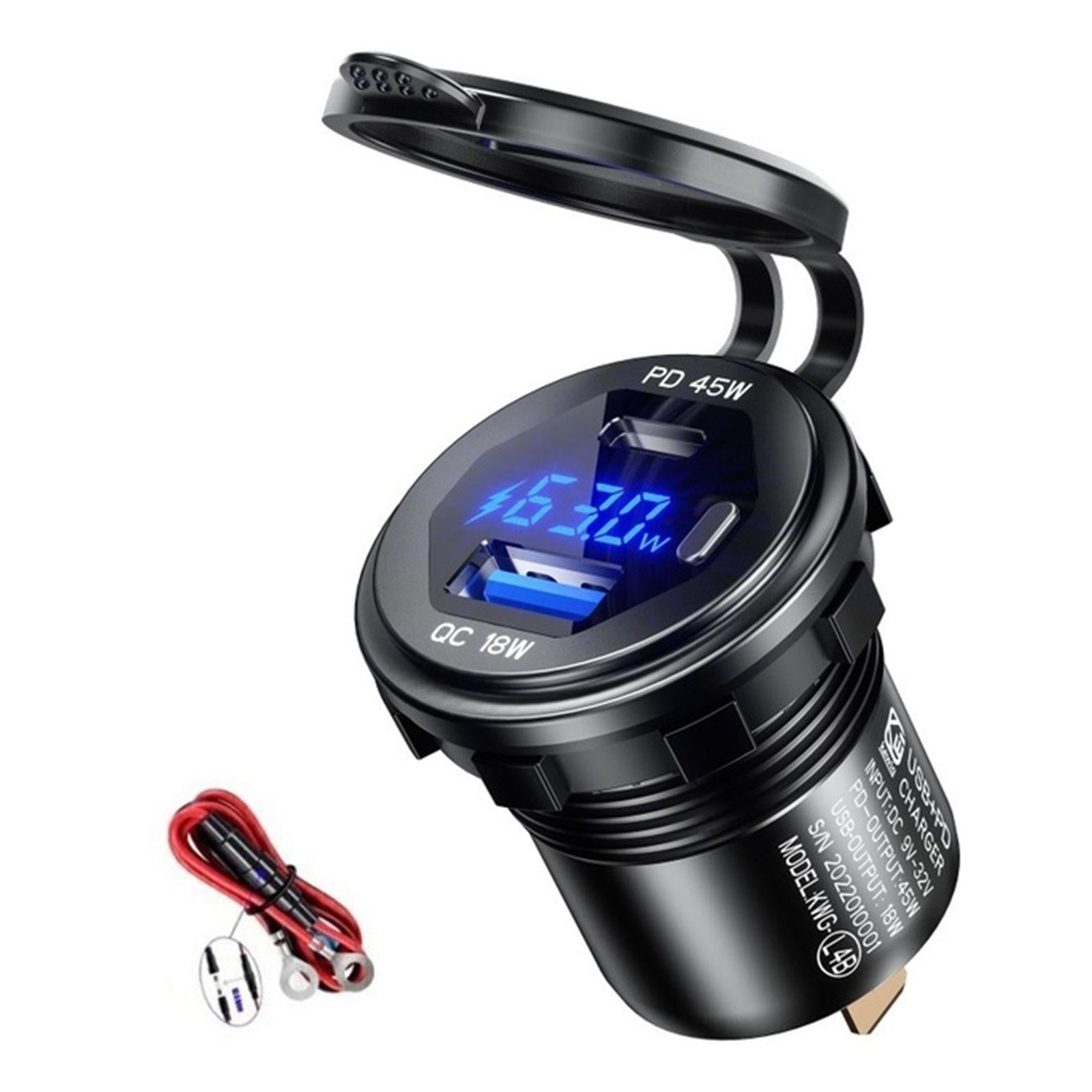 HPDL Dual QC 30 USB PD 12v24v Type C Fast Car Charger Outlet Adapter