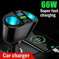thumbnail image 1 of HPDL Dual USB DC12V LED Car Cigarette Lighter Adapter Charger 2Way Socket Splitters, 1 of 8