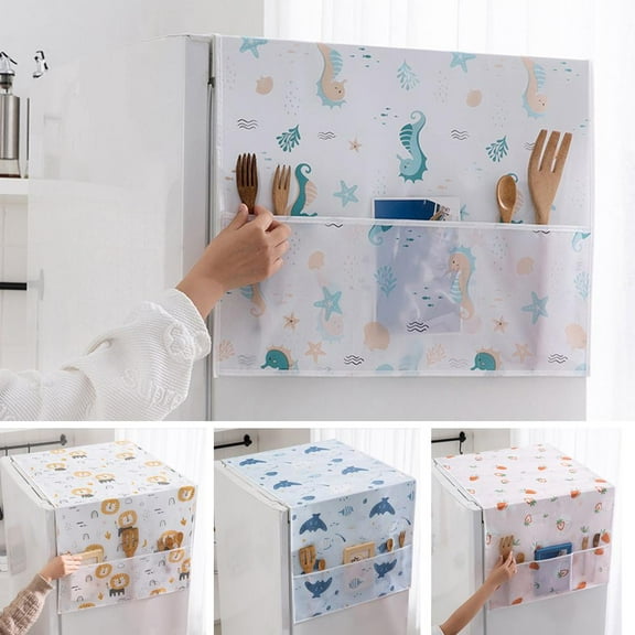 HPDL Dustproof Cover Refrigerator Pockets Dust Cloth Washing Machine Cover Home De