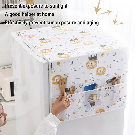 HPDL Dustproof Cover Refrigerator Pockets Dust Cloth Washing Machine Decor NEW