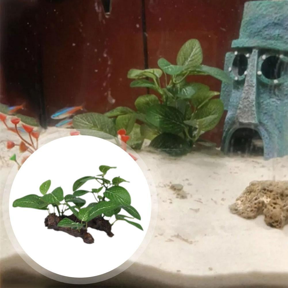 HPDL Faux Silk Aquarium Ficus Tree Fish Tank Grass Artificial Decor