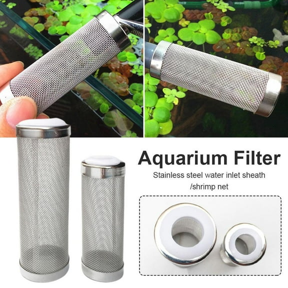 HPDL Fish Tank Filter Stainless Steel Inlet Case Mesh Shrimp Nets Filter B1X0