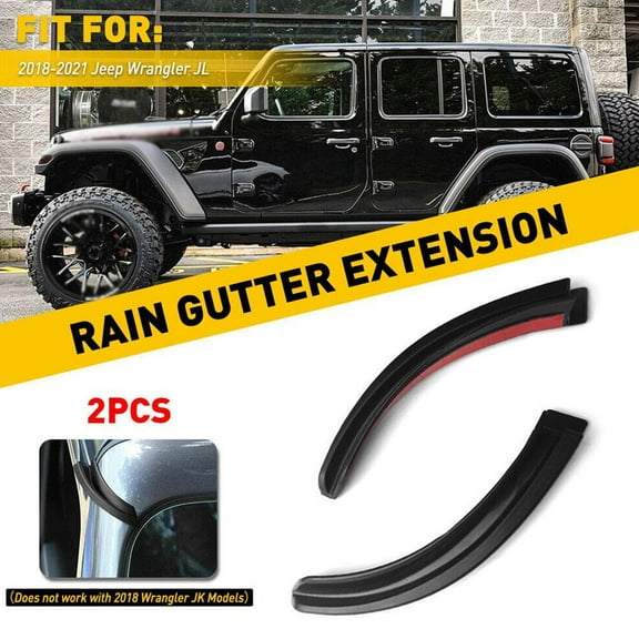 HPDL For Jeep Wrangler JK 20072018 Accessories Car ABS Gutter Water Extension WF5T7