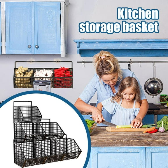 HPDL Fruit Vegetable Basket Organizer Bins For Kitchen Pantry New