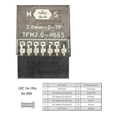 HPDL GIGABYTE GCTPM20S 20 TPM Module 12 Pin 121 LPC Platform 20 E7G3 TPM