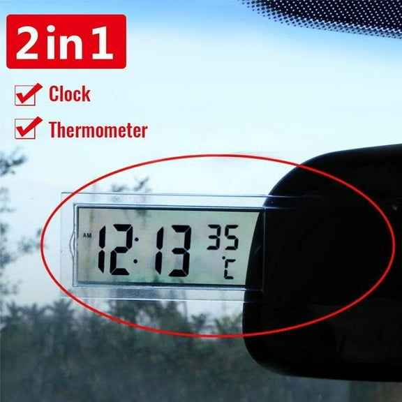 HPDL LCD Car Temperature Thermometer with Electric Clock and Suction Cup θт ёе αз к☆