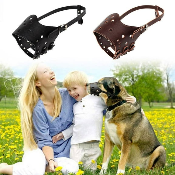 HPDL Leather Muzzle for LargeMedium Dogs Control Barking Biting and Chewin Sell