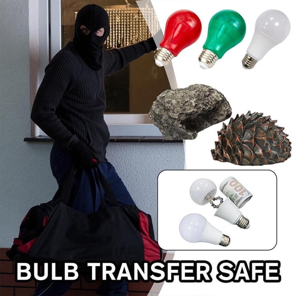 Clerance! Lightbulb Diversion SafeSecret Stash Light bulbHidden Rock Key BoxSecret Stash SpotHome Diversion Stash CanHidden Secret Compartment for Money Jewelry