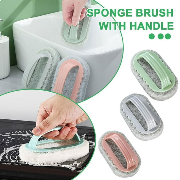 HPDL Magic Emery Sponge Brush With Handle Eraser Cleaner Cleaning Tools Kitchen