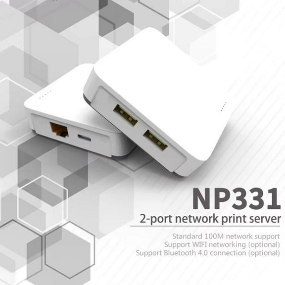 HPDL BOWTONG 3 Usb Ports Network Print Server Np332 Multi-interface Network Wifi Server Server J1x8 Print Bt4.0 Support Connection